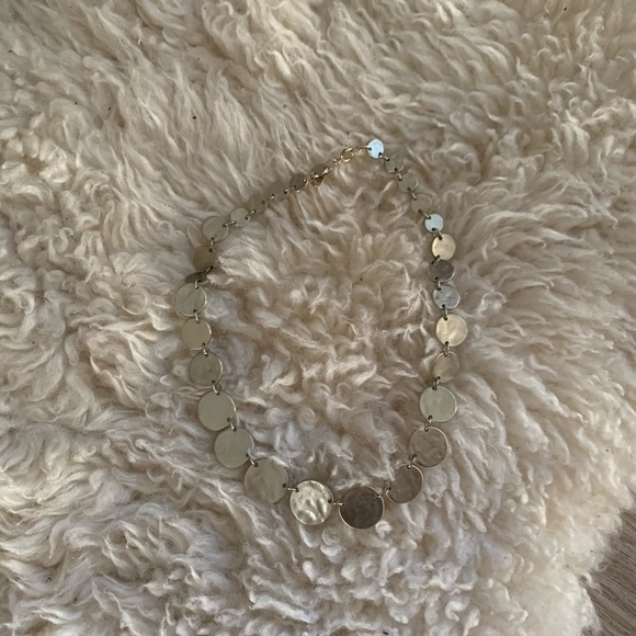 LOFT Silver Hammered Disc Necklace - Picture 3 of 3